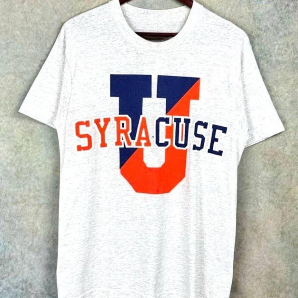 90S Syracuse University Ash Grey Retro T Shirt